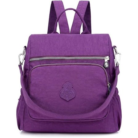 Dam Ryggsäck Dam Rucksack Handväska Stöldskydd Vattentät Nylon Skolväska Resa Casual Daypack Mode Axelväska