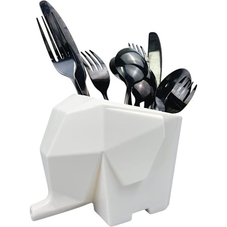 Elefant Bestikholder Dræn Svampeholder Hvid Køkkenvask