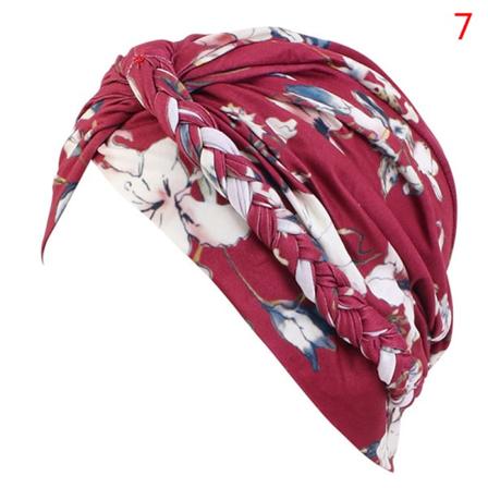 Painettu iltahattu punottu joustava hattu Salonkihattu Baotou Turban 7