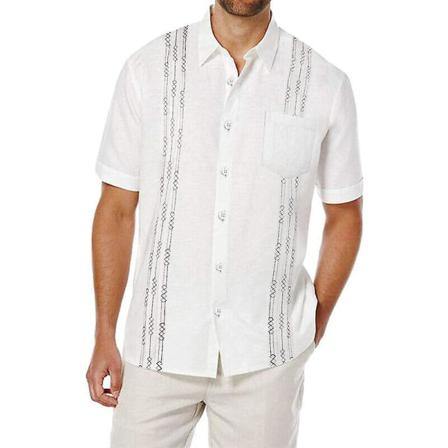 Uk Mäns Kubanska Strandbröllop Casual Kortärmad Guayabera
