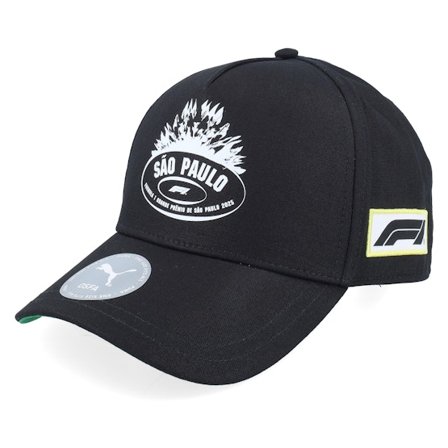 Formula One - Negro adjustable Gorra - F1 Logo 25 Race Special Brazil Puma Black A-frame Adjustable @ Hatstore