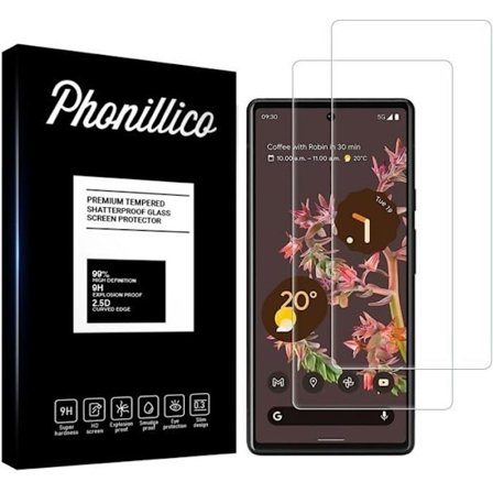 Skyddande skärmskydd - Phonillico - Google Pixel 6 - Paket med 2 - Rep resistant - Transparent