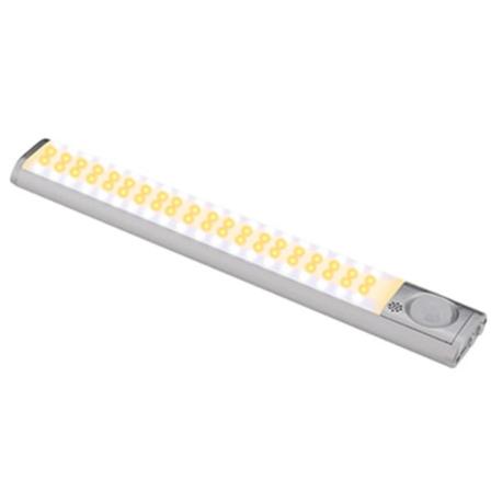 80LED-kaapin valo, liiketunnistimella varustettu valo, säädettävä kirkkaus 3 värillä, USB-ladattava, langaton, sopii kaappeihin, keittiöihin, 