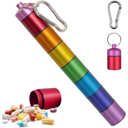 Veckovis pillerdosa, avtagbar bärbar medicinförvaring, vattentät Meta