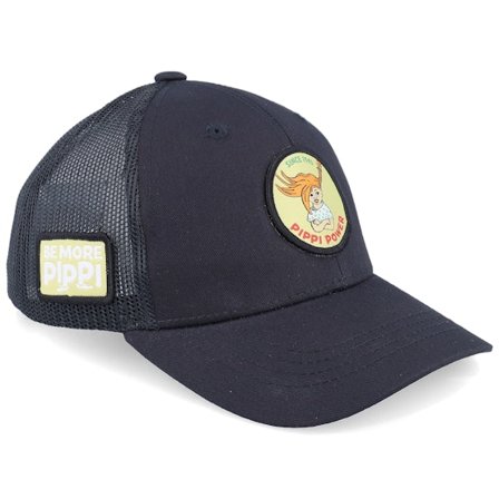 Pippi Långstrump - Svart trucker Keps - Kids Pippi Power Black Trucker @ Hatstore