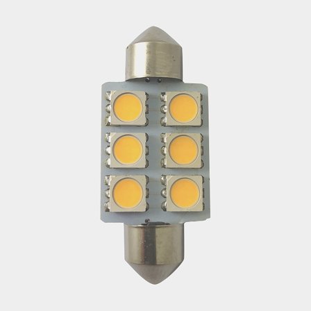 Lampa LED 1852-Marine, 10 - 36 V DC, 1.2 W, Ø16 x 37 mm, rurkowa / pinol, z ciepłym białym światłem, 2-pack - Jachtowa