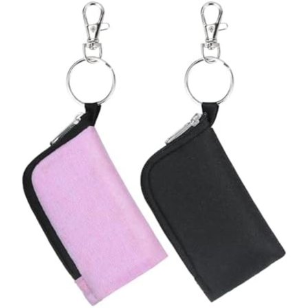 2 sæt 4 stk. Bilnøgle Fob Cover, Bilnøgleholder Nøglering Bilnøgleetui Bilnøglehylster Lomme Lille Lynlåstaske Med Nøglering