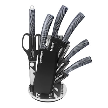 Veitsisetti veitsitelineellä - 8-osainen Carbon[CO]