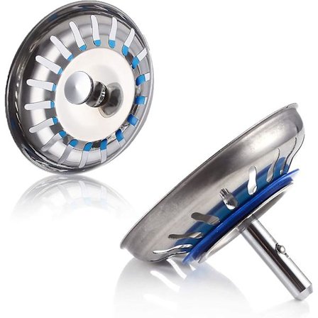 Vaskprop i rustfrit stål 2 stk. Siprop til vask i rustfrit stål Vaskfilterdæksel til køkken- og badeværelsesvaskprop. Sihul Dia.