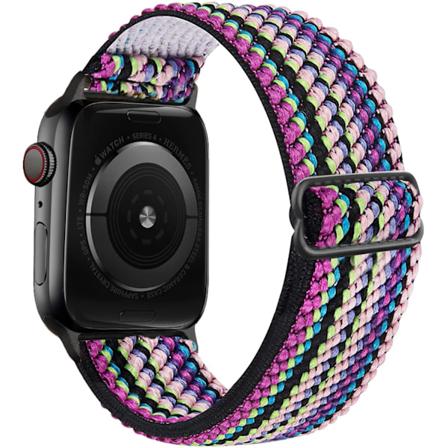 iWatch 7 Ny Elastisk Nylon Justerbar Vävd Apple-Rem Färgglada Ränder 38mm40mm41mm Colorful stripes
