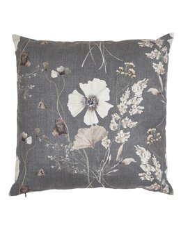 Kuddfodral Sabine blommigt 1-pack Grå - Fondaco