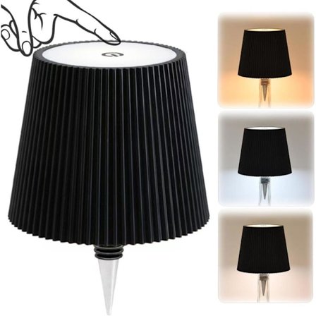 Trådløs vinflaskelampe, LED lampeskjerm, oppladbar, 3 fargetemperaturer, justerbar lysstyrke