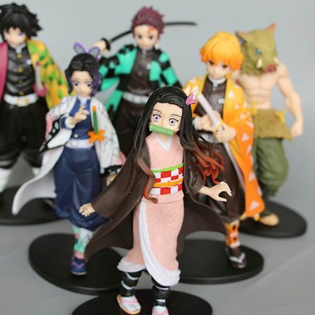 Demon Slayer Lelut 1/5/6kpl Valinnaisia Sarjakuvamalleja Animehahmoja Minifiguuri Keräilyesineitä