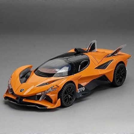 1/32 Apollo EVO Metal Skala Model af Sportsvogn, Støbt Bil med Lys, Lyd og Pull Back, Legetøjsbil til Børn, Fødselsdagsgave Orange