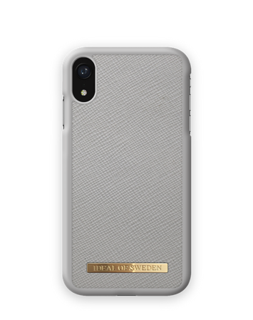 Saffiano Case iPhone XR Light Grey