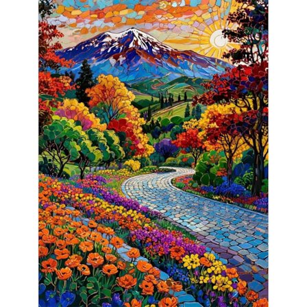 Landskabs Diamant Kunst Sæt til Voksne, Landskabs Diamant Maleri Sæt til Begyndere, 5D Runde Fuld Drill Diamant Kunst Landskab Håndværk til 