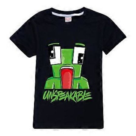 Pojkar Flickor UNSPEAKABLE Tryckt Kortärmad Rundhalsad Toppar Sommar T-shirt Tee (7-8 År Svart)