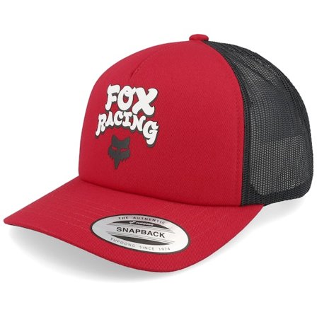 Fox - Racewear Mesh Flame Red/Black A-Frame Trucker Trucker Red Cap - @ Hatstore