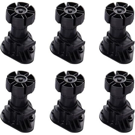 6 st Plast Skåpsben Möbel Höjdjusterbara Fötter för Kök Badrum Garderob 80-120mm