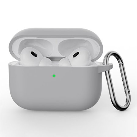 Silikonikuori karabiinilla Apple AirPods Pro 3 Harmaa