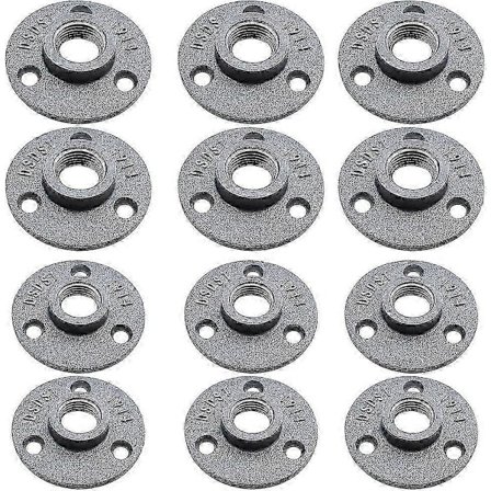 12 stk. gevindflange til gulv 1/2 tomme og 3/4 tomme rørflange Støbt aluminium rørfittings Industriel stil rørindretning til bar restaurant varm