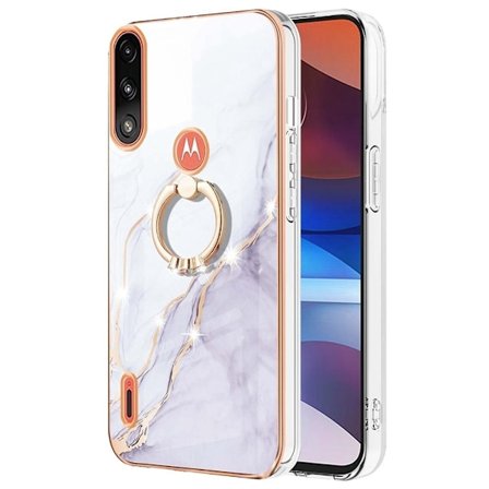 Marmormotiv Motorola Moto E7i Power / Motorola Moto E7 Power skal - Vit Marmor Dimma