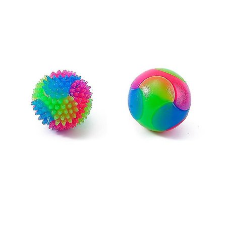 2 stk Hundebold Glødende Kæledyr Tornbold Rund Bold Led Flash Bouncy Pet Ball Tænder Bold Interaktivt kæledyrslegetøj