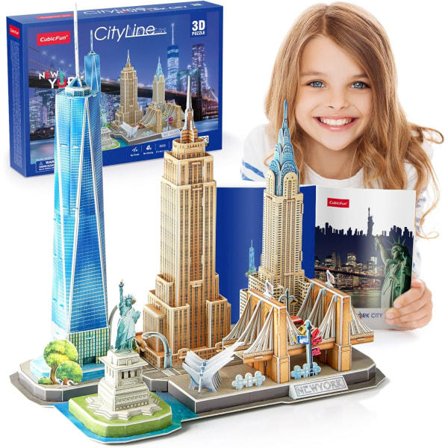 3D Puslespil, New York City Skyline Byggesæt, 123 Brikker