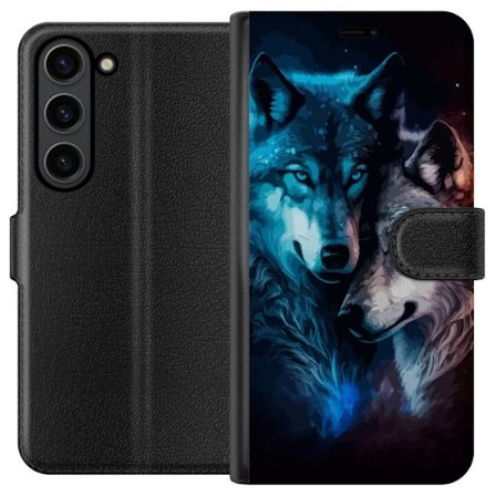 Kompatibel Tegnebogsetui til Samsung Galaxy S24+ Ulve om natten