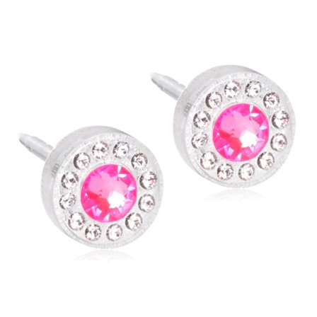 Blomdahl Örhängen MP Brilliance CRYSTAL/SHINY ROSE Halo 6mm