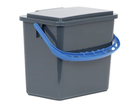 Hygienteknik Hink blått handtag 6L med lock grå - Lyreco - Städ och hygien - Städredskap - Hinkar och tillbehör