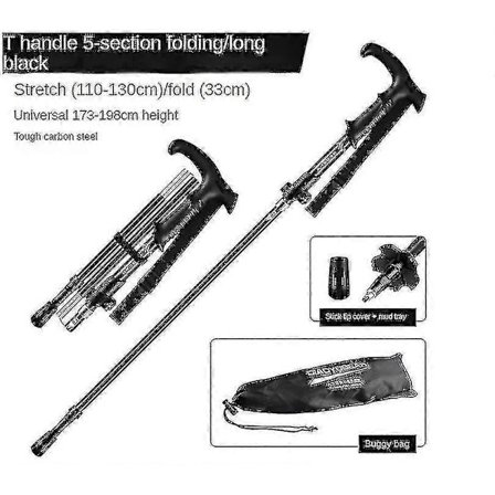 2025 Sammenleggbare Aluminium Vandrestaver med Hurtiglåssystem, sammenleggbar, teleskopisk, ultralett for Vandring