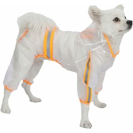Vattentät hundjacka i lättviktsmaterial, anti-stripe, regnrock, kläder, regnskydd, orange, M