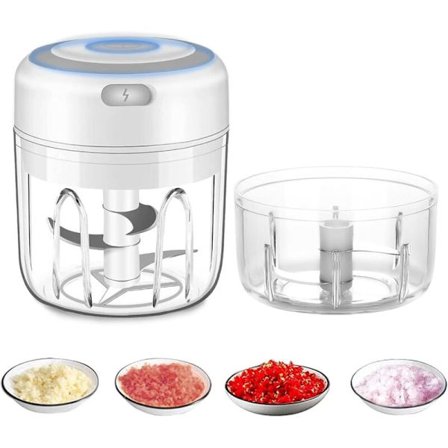 Trådløs Elektrisk Madhakker, Mini Foodprocessor, 250 ml, Let at Rengøre og Udskifte, Holdbar Elektrisk Mixer til Grøntsager og Frugter