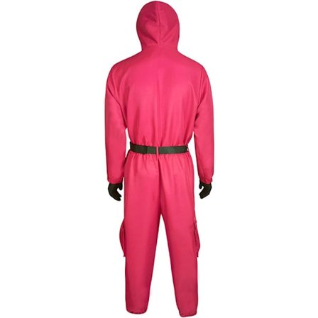 Xbi- Squid Game 2 Voksen Trekantvagt Jumpsuit + Maske