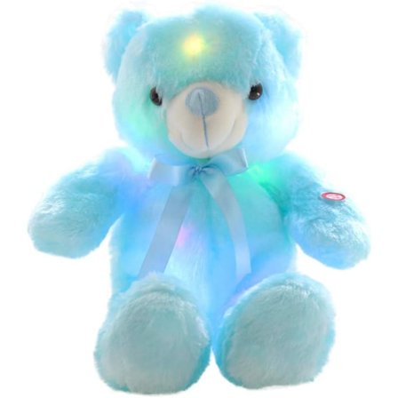 Kreativ LED-lysende Inductiv Teddybjørn Plyslegetøj blue 70cm