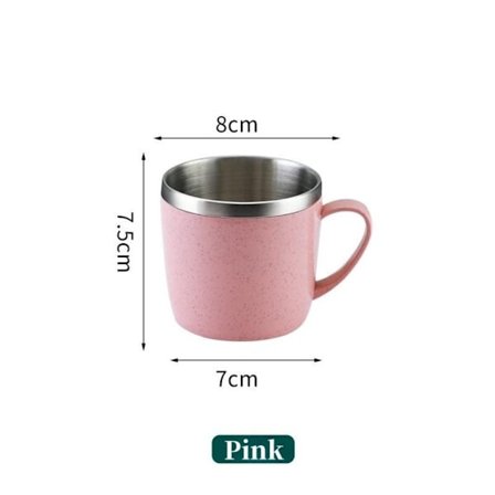Rustfrit stål kopper kaffe mælk krus PINK