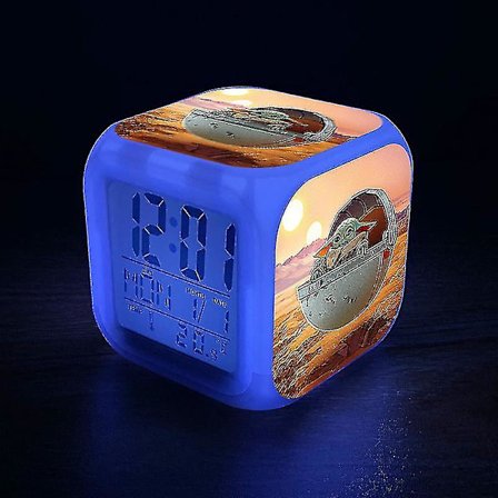 Yoda Värikäs Herätyskello Sarjakuva Söpö Digitaalinen Kello Led Väri Herätyskello A