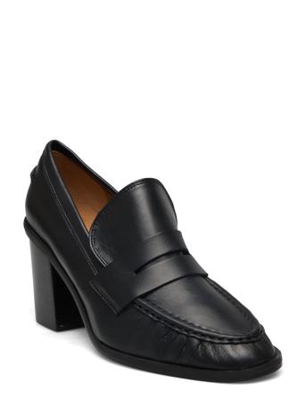 Avella Black Nappa Designers Heels Heeled Loafers Black ATP Atelier