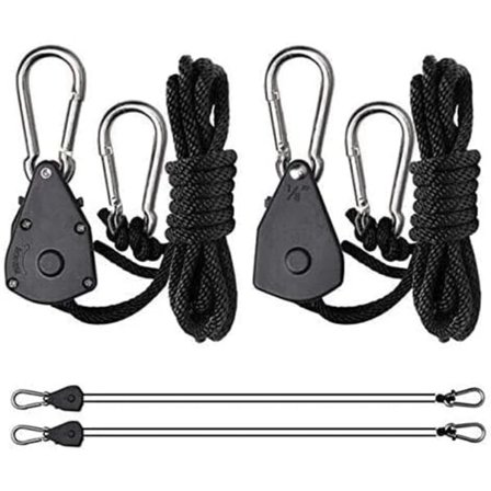 (Pow yeah!) Rebspænder med kroge til lampe eller planter, justerbart rebophæng (1 par)