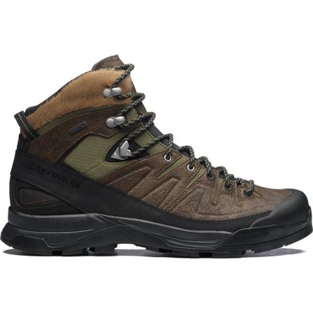 Salomon - Sportliche Schuhe Unisex X-alp Mid Distressed Leather Gore-tex - Dark Earth / Black / Deep Lichen Green