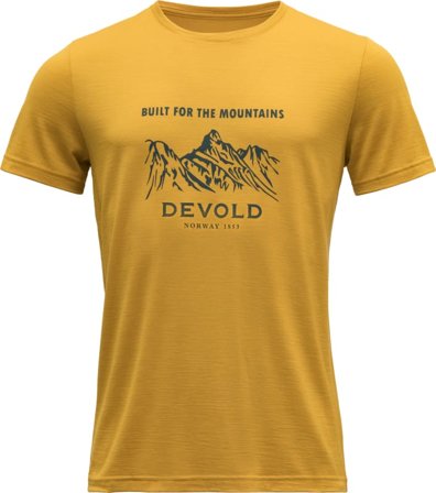 Devold Ulstein Man Tee Men short-sleeved sweaters Yellow M