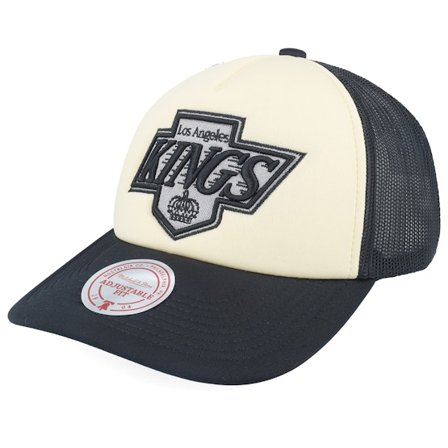 Mitchell & Ness - Negro trucker Gorra - Los Angeles Kings Vintage Block Vintage Cream/Black Trucker @ Hatstore