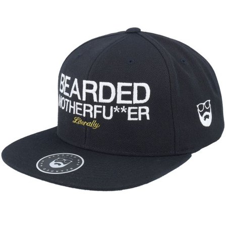 Bearded Man - Svart snapback Keps - Bearded Mother Fu**ker Black/White Snapback @ Hatstore