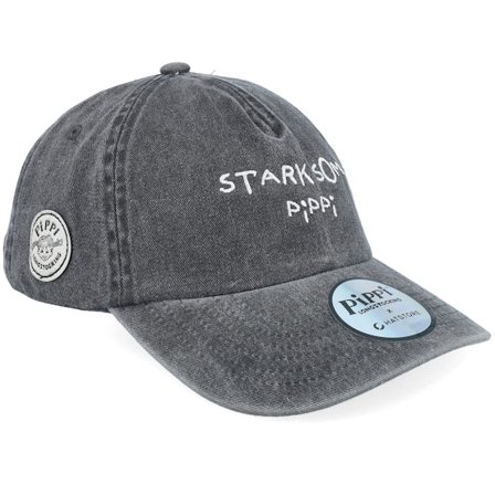 Pippi Långstrump - Svart unconstructed Keps - "Stark Som Pippi Washed Black Dad Cap " @ Hatstore