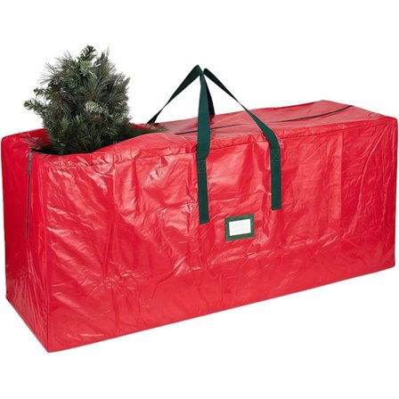 Beskyttende trekk for juletre, rød, slitesterk oppbevaringspose med robust