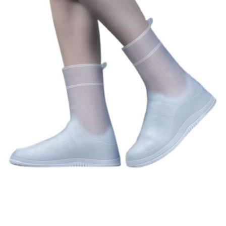 Silikonöverdrag för skor Vattentäta Regnskoöverdrag Halksäkra Silikon Skoöverdrag Återanvändbara Unisex Vit (XXXXL, 44/45, 1 Par)