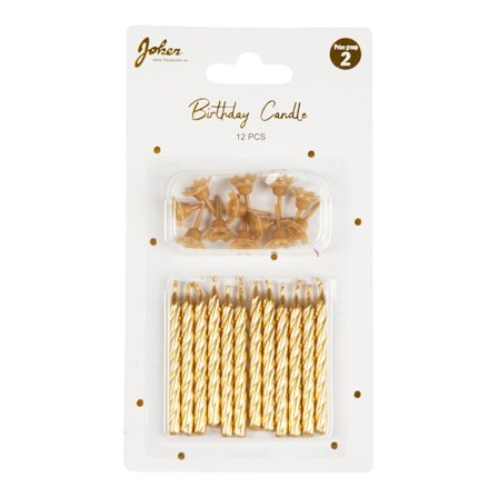 Tårtljus Guld 12-pack