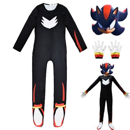 Halloween Sonic The Hedgehog Cosplay Kostyme Bodysuit Partykostyme Cosplay Sceneopptreden Kostymer Black—max