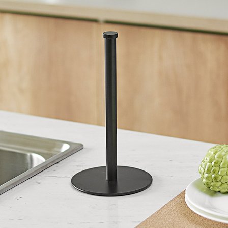 Svart - Premium gulvstående papirrullholder i rustfritt stål Ho B